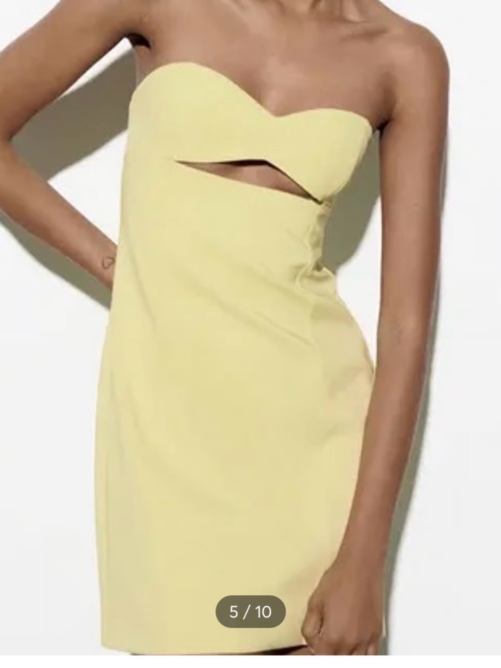 Zara Strapless Bright Yellow Bodycon Dress
Medium